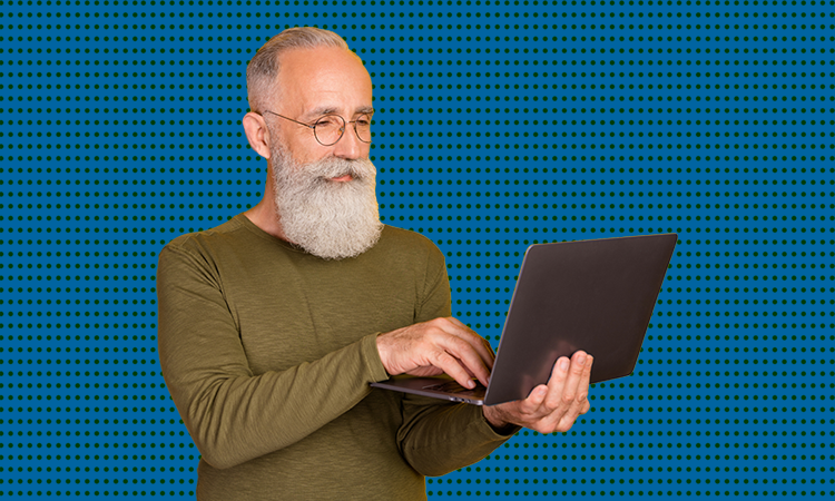 Man working on a laptop - Digital learning strategy