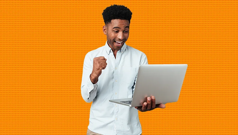 Man on laptop showing why employee training is important