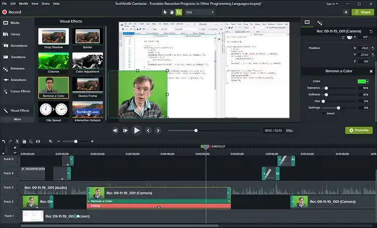 Camtasia video authoring tool