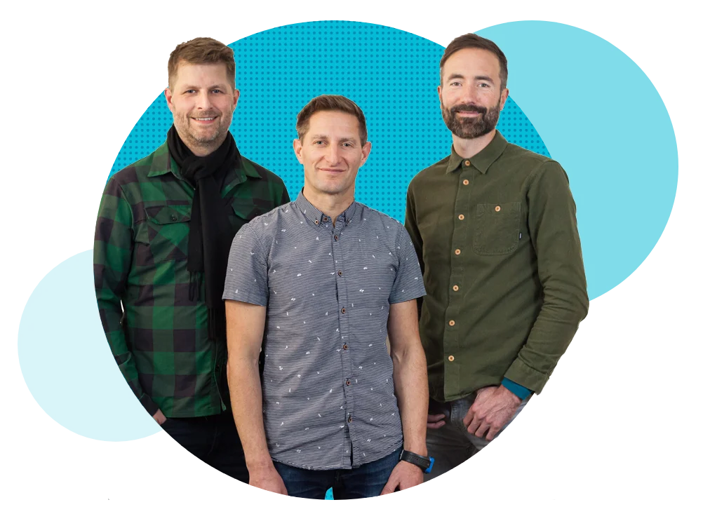 The 3 Elucidat founders, Steve, Simon and Ian