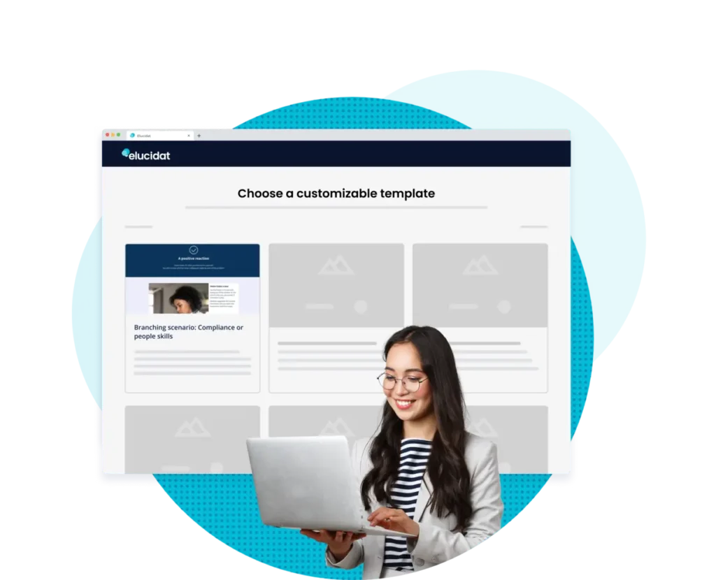An elearning author quickly creating elearning with elucidat templates