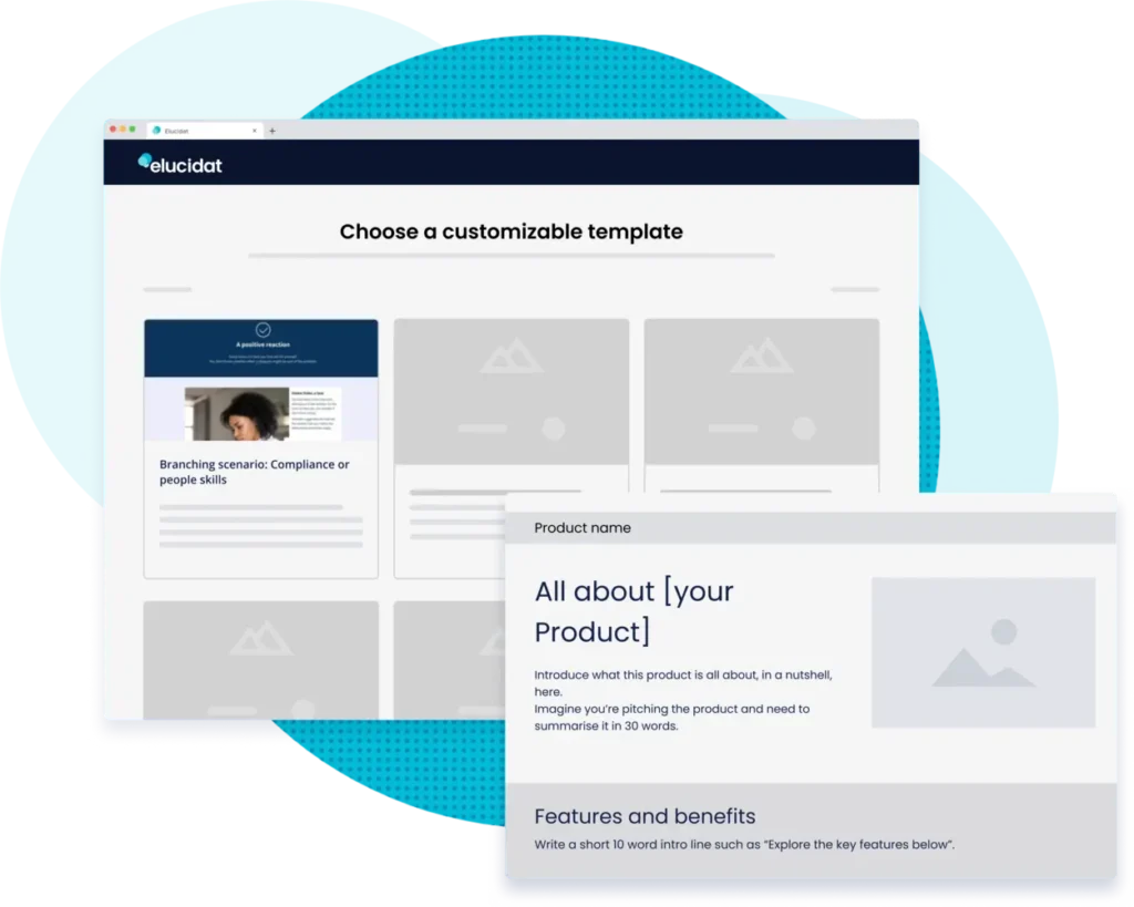 Customizable elearning templates in ELucidat