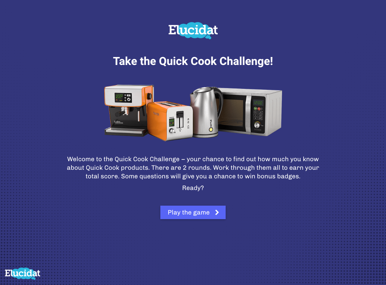 Quick cook challenge gamification