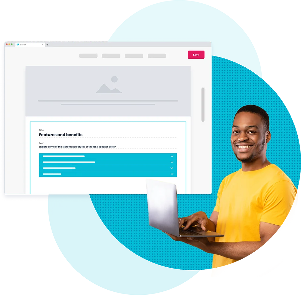An SME using a template to create elearning