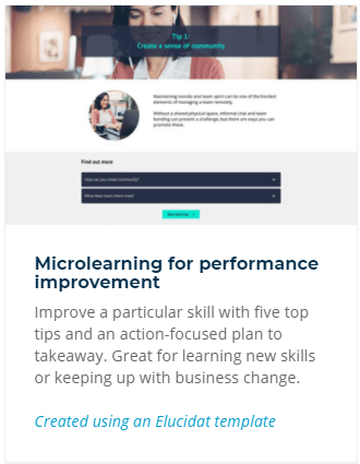 A microlearning training module example screen shot