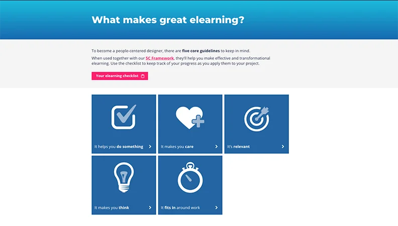 Clear structure elearning example
