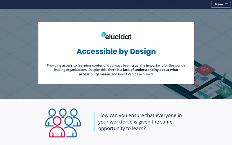 Accessibility best practice Elucidat course