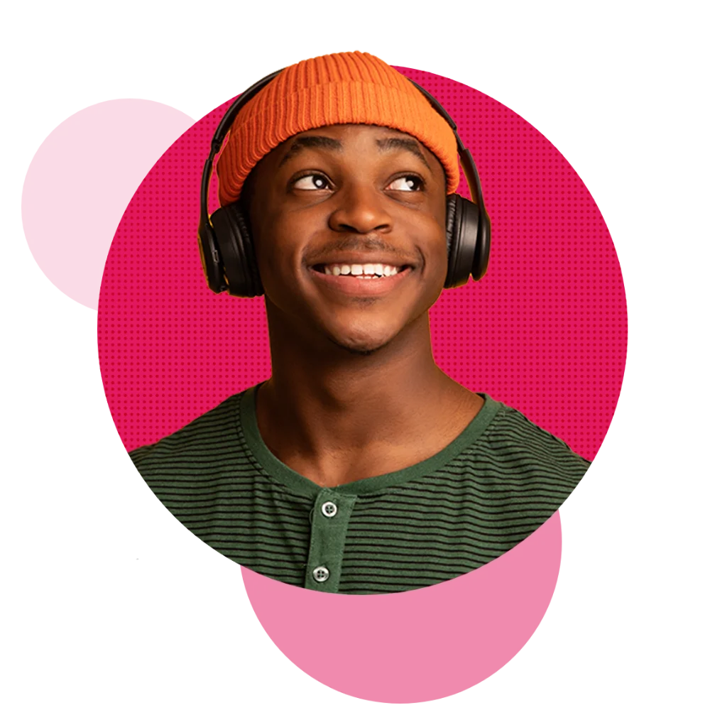 Man wearing headphones