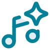 Music note with spark icon