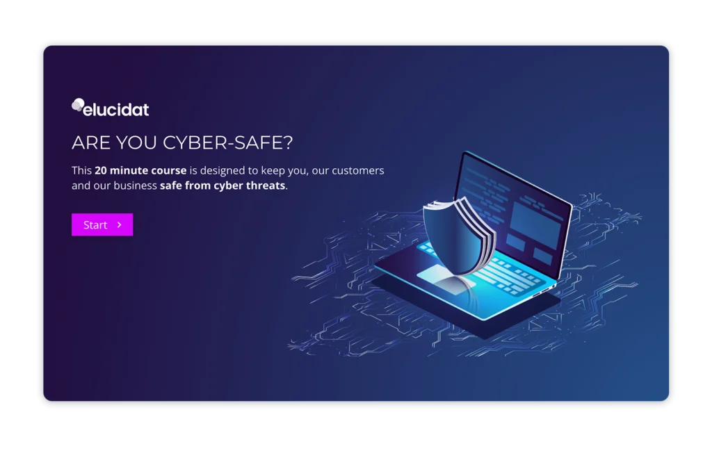 A Compliance training example created with Elucidat