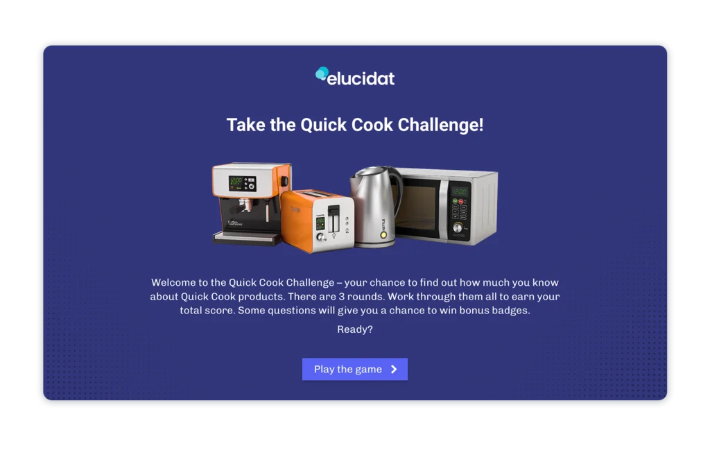 A Product training elearning example created with Elucidat