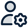 Person icon with gear